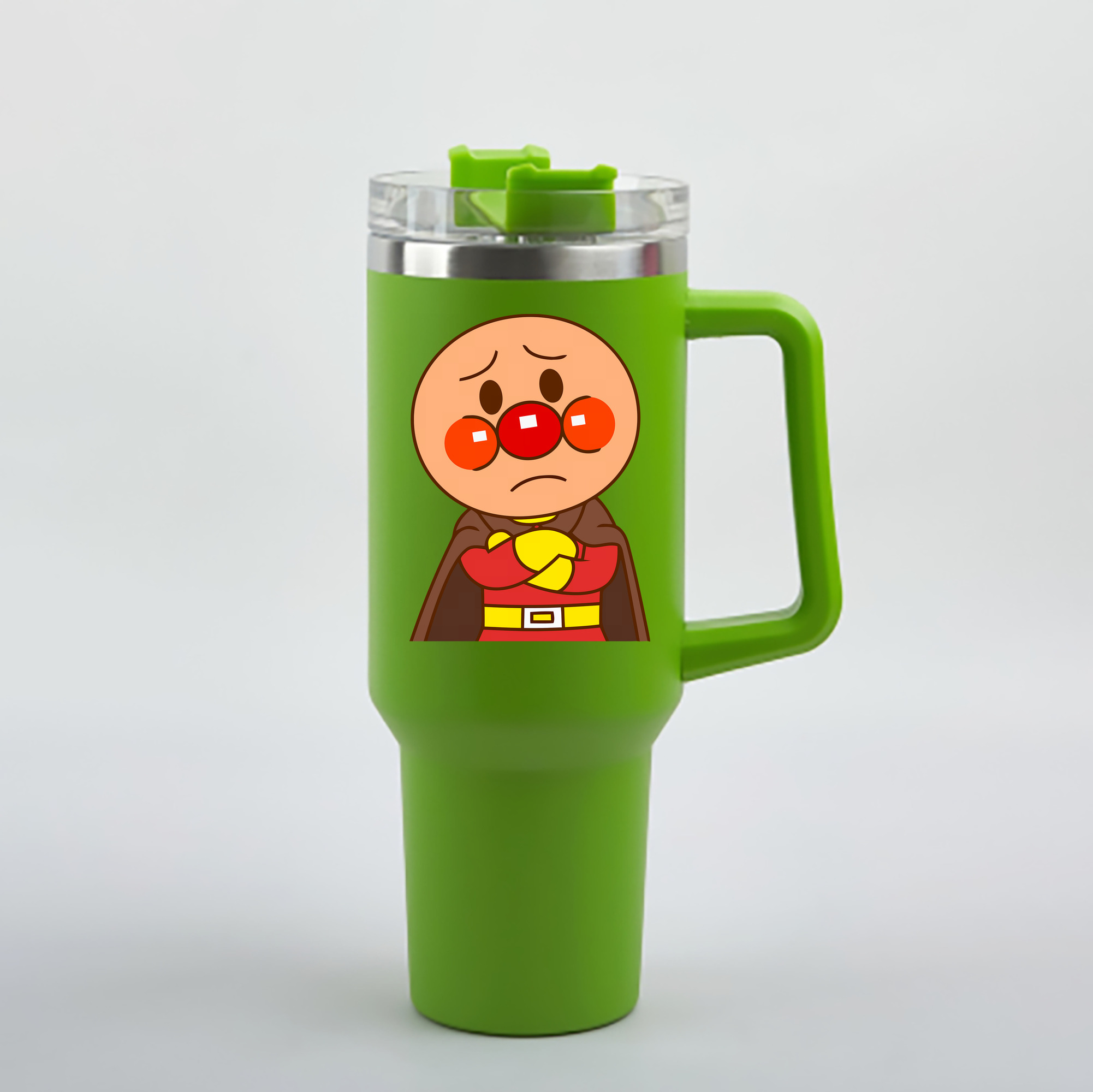 （画像用） アンパンマン Anpanman 1200mL車用タンブラー - クリスタルステッカー（プラスチックストロー付き）